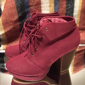 NWOT Red Bootie Heels